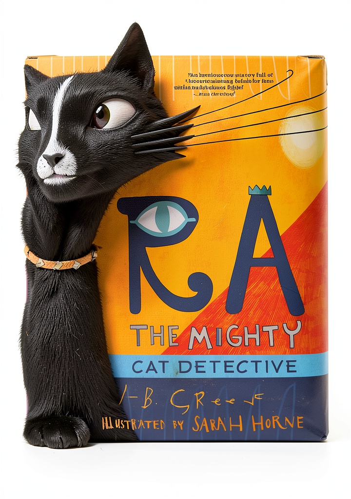 Ra the Mighty book cover showing ancient Egyptian scenes with a cat detective