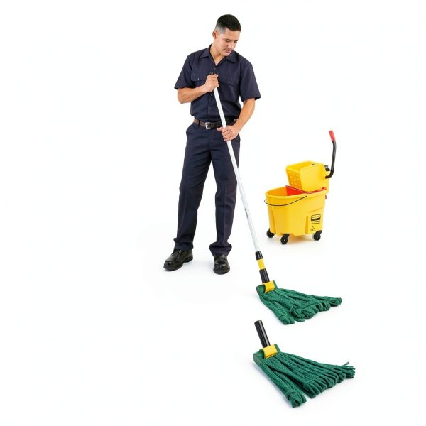 Rubbermaid Commercial Wet Mop Durable Fiberglass Handle Easy-1