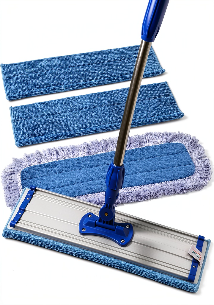 Zflow microfiber mop with stainless steel handle and microfiber pads