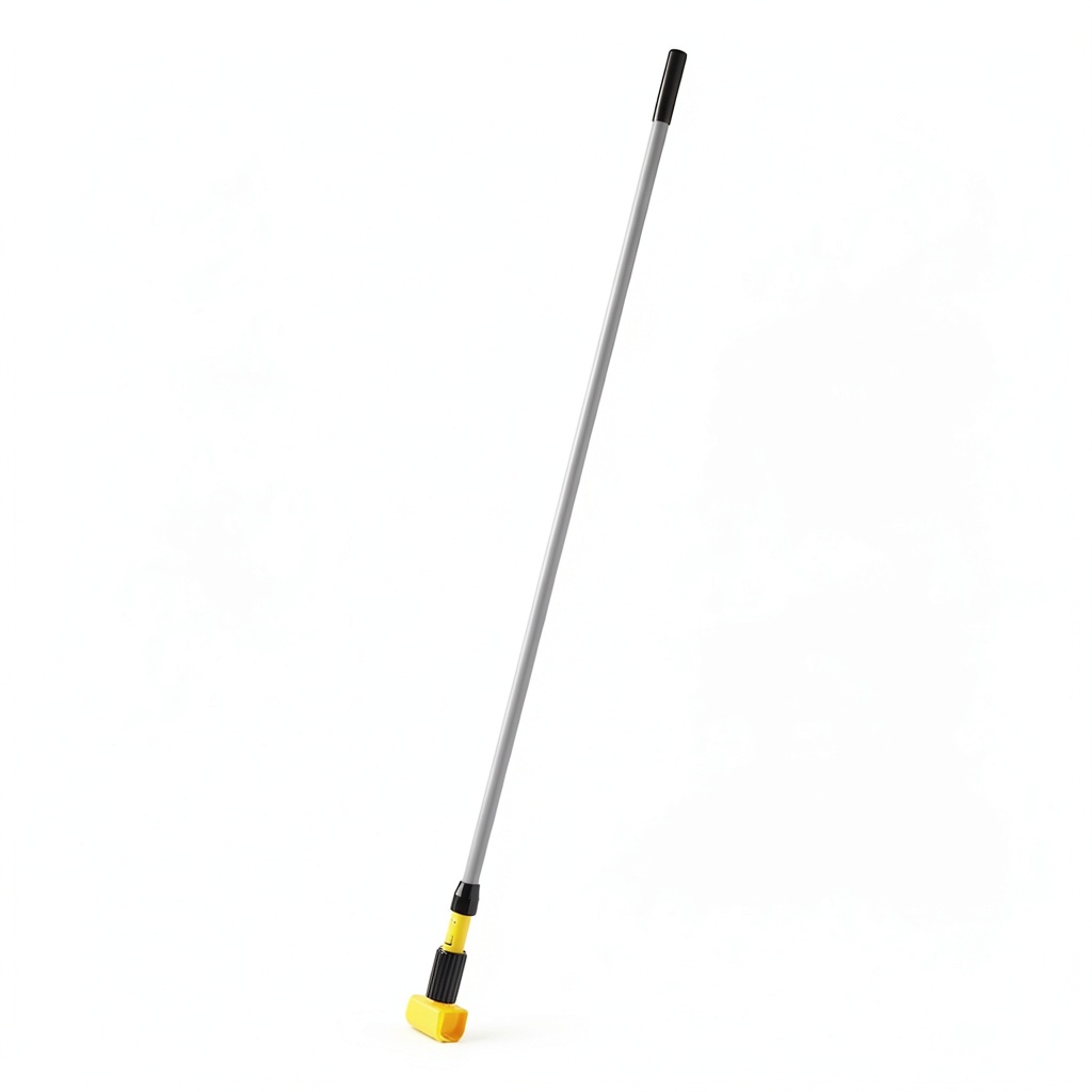 Rubbermaid Commercial wet mop with fiberglass handle and clamp head in use
