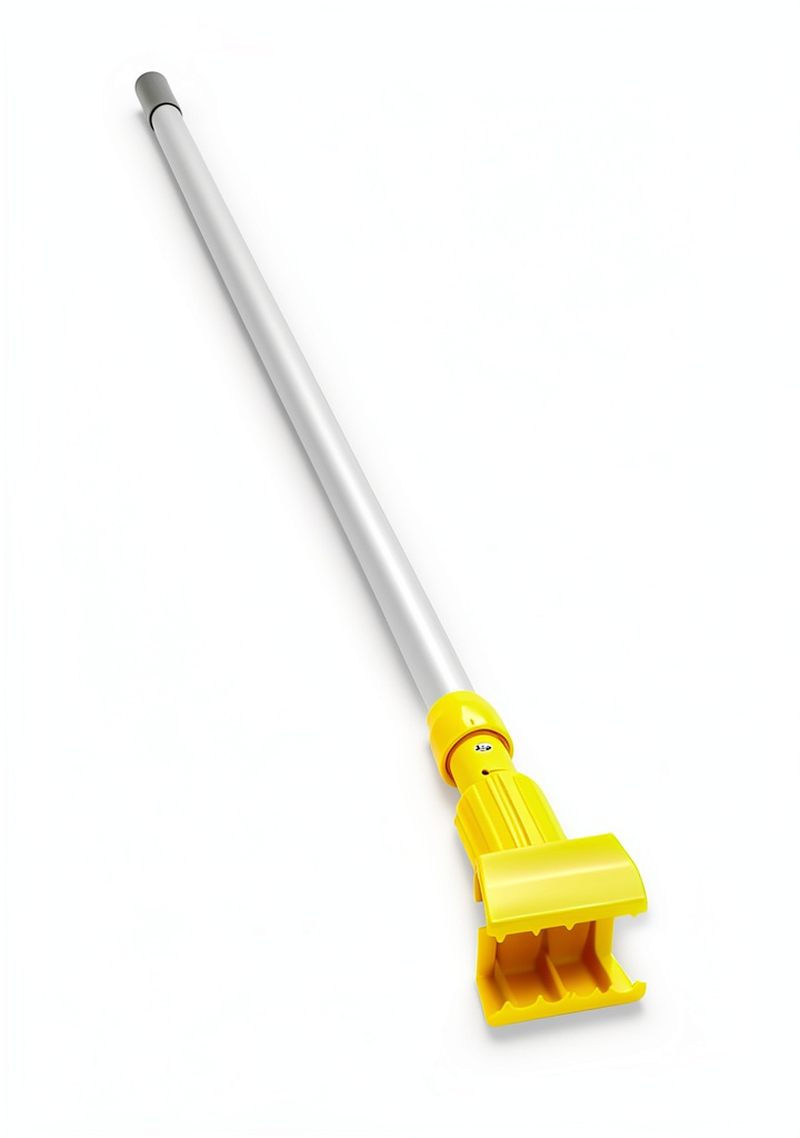 Rubbermaid Commercial wet mop handle in use on a tiled floor