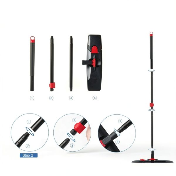 CLEANHOME Microfiber Mop Extendable Handle 360 Spin Head-7