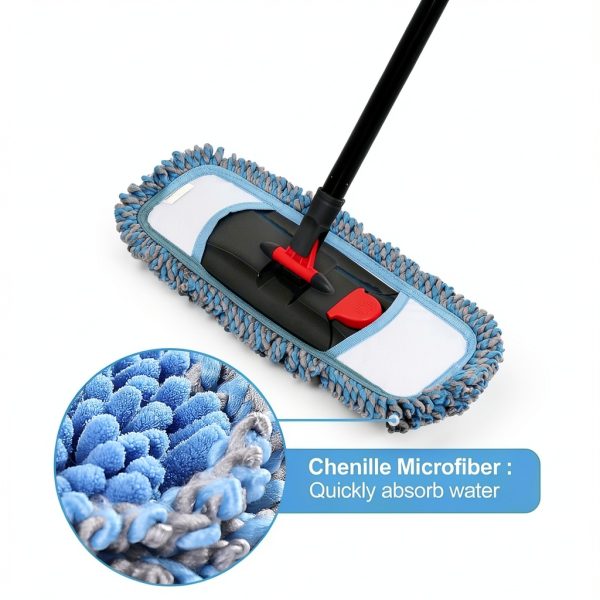 CLEANHOME Microfiber Mop Extendable Handle 360 Spin Head-2