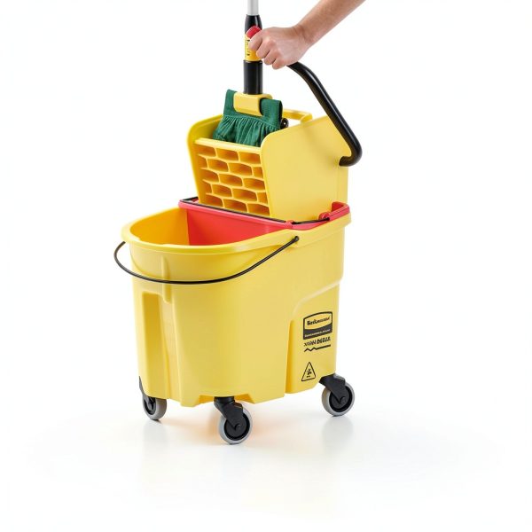 Rubbermaid Commercial Wet Mop Durable Fiberglass Handle Easy-3