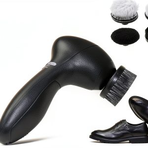 Kukyller Electric Shoe Shiner Brush Kit – Compact ABS Handle, 4‑Head-0