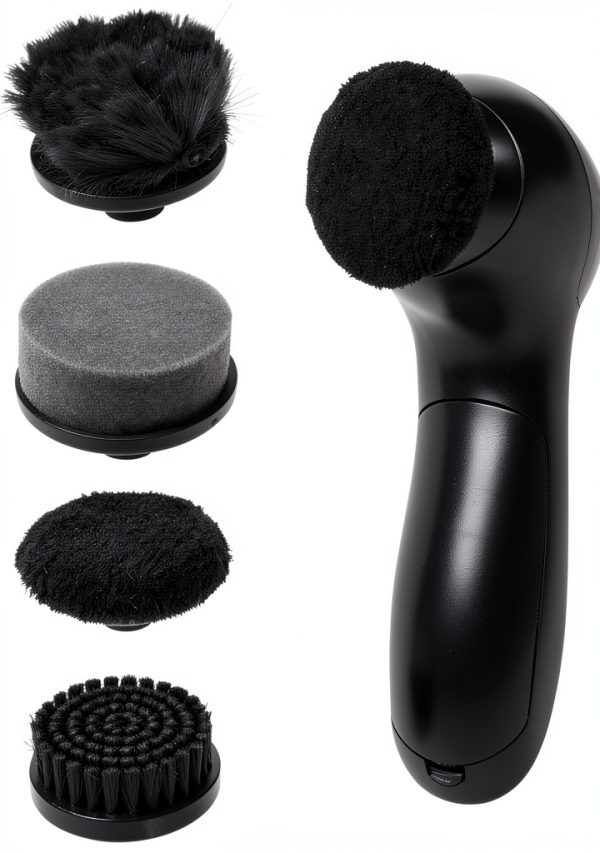 Kukyller Electric Shoe Shiner Brush Kit – Compact ABS Handle, 4‑Head-6