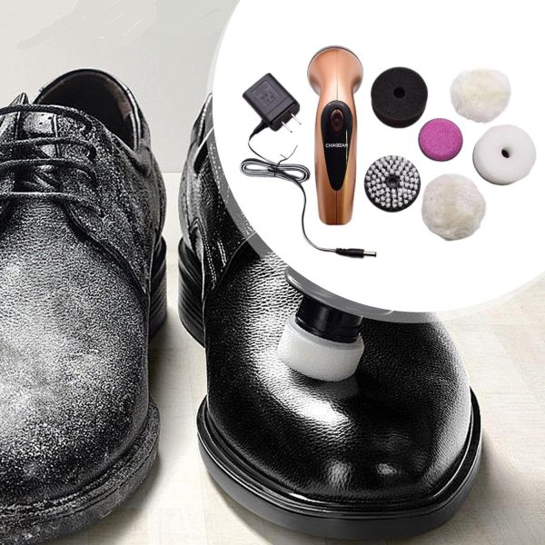 Vaveren Electric Shoe Polisher with 6 Brush Heads Cordless Cleaner-1