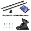 American Flag and Flag Pole for House Outside, 5ft Heavy Duty Flag Poles Kit with 3x5 Embroidered USA Flag, Tangle Free Steel Black Flag Pole with Bracket for Residential, Commercial, Outdoors Garden-1