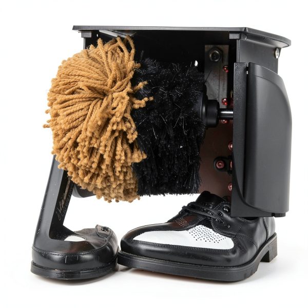 Sangeuhhlk Electric Shoe Buffer, Shoe Polisher Automatic Stainless Steel Dust Removal Polishing Clean Kit for Home Hotel Bank-1