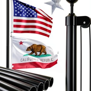 FFILY Heavy Duty Flag Pole 20-30 FT Aluminum 95 HBW 100 MPH Wind-0