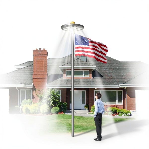Flag Pole Light Solar XYRIS Bright 136 LED for 15-25 Ft Flagpoles-1