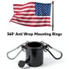 American Flag and Flag Pole for House Outside, 5ft Heavy Duty Flag Poles Kit with 3x5 Embroidered USA Flag, Tangle Free Steel Black Flag Pole with Bracket for Residential, Commercial, Outdoors Garden-4