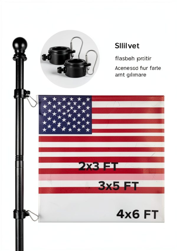 RSOTC Stainless Steel Outdoor Flag Pole 6ft Black Tangle Free-4