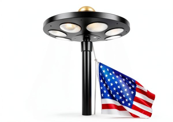 Flag Pole Light Solar XYRIS Bright 136 LED for 15-25 Ft Flagpoles-0