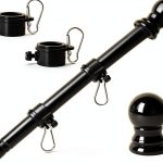 RSOTC Stainless Steel Outdoor Flag Pole 6ft Black Tangle Free-0