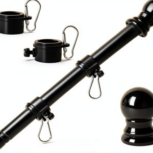 RSOTC Stainless Steel Outdoor Flag Pole 6ft Black Tangle Free-0