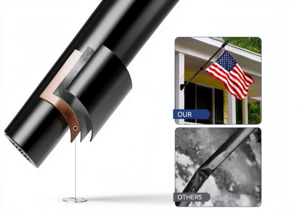 American Flag with Pole 5ft Heavy Duty Aluminum Kit with 3x5 ft Flag-3
