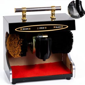 Sangeuhhlk Electric Shoe Buffer, Shoe Polisher Automatic Stainless Steel Dust Removal Polishing Clean Kit for Home Hotel Bank-0