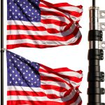 Telescopic Flag Pole NELXINJO 20ft Extra Thick Outdoor Black 3x5 Flag-0