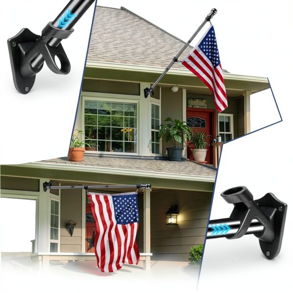 American Flag with Pole 5ft Heavy Duty Aluminum Kit with 3x5 ft Flag-4