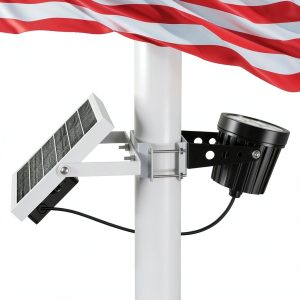 Solar Flag Pole Light 6000K LED IP65 Waterproof Clamp for 1.4-3” Poles-0
