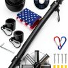 Flag Pole Kit ZMTECH 5FT Solar Light with American Flag Black-0