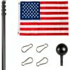 Telescopic Flag Pole NELXINJO 20ft Extra Thick Outdoor Black 3x5 Flag-1