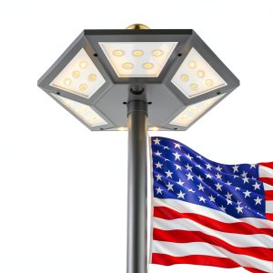 Flag Pole Light Solar Powered Top Mount 2000 Lumen IP67 Waterproof-0