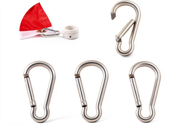 Flag Pole Ring Replacement Carabiner Clips BONWIN 4Pcs Aluminum-1