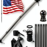 American Flag with Pole 5ft Heavy Duty Aluminum Kit with 3x5 ft Flag-0