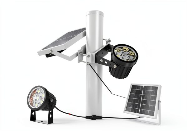 Solar Flag Pole Light 6000K LED IP65 Waterproof Clamp for 1.4-3” Poles-5
