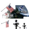 Flag Pole Kit ZMTECH 5FT Solar Light with American Flag Black-3