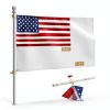Barcetine 5ft Stainless Steel Flag Pole for House, Tangle Free Design with Two-Position Bracket, White, for 3x5 American Flag, Outdoor Use-1