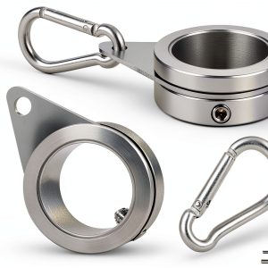 Flagpole Rings Anovo 360° Rotating Anti‑Wrap Matte Silver 1‑Inch 2pcs-0