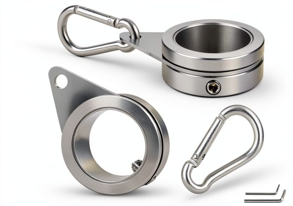 Flagpole Rings Anovo 360° Rotating Anti‑Wrap Matte Silver 1‑Inch 2pcs-0