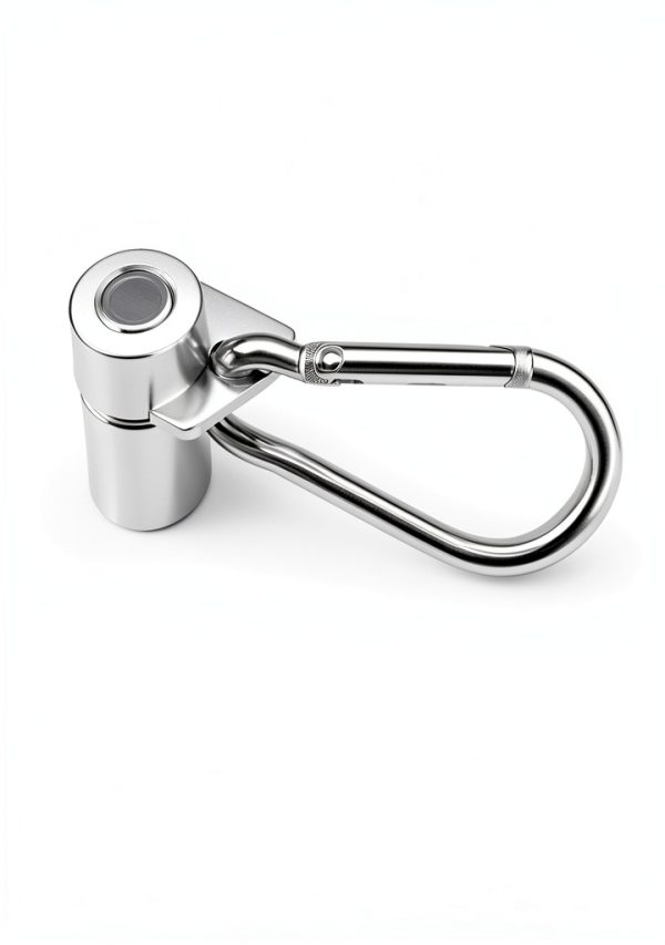 Flag Pole Rings 2 Pack 360° Rotating Mount with Carabiner Silver 1in-4