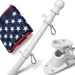 Flag Pole Kit with 3x5 American Flag – LAKEROD Stainless Steel 5ft-0