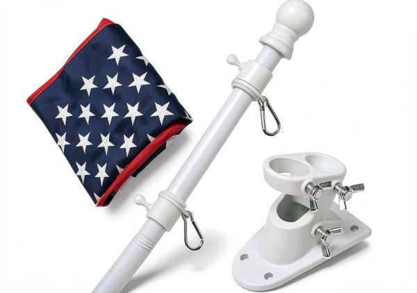 Flag Pole Kit with 3x5 American Flag – LAKEROD Stainless Steel 5ft-0