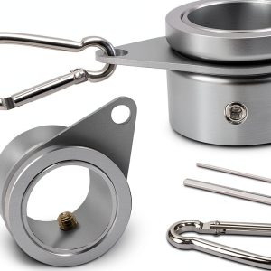 Flag Pole Rings Anovo 360° Rotating Anti‑Wrap Matte Silver 1‑Inch-0