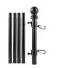 Barcetine Black Flag Poles 5ft Heavy‑Duty Metal Tangle‑Free Flagpole-4