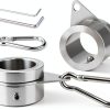 Flag Pole Rings 2 Pack 360° Rotating Mount with Carabiner Silver 1in-0