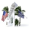 PHITRIC Flag Pole, Tangle Free Spinning Stainless Steel Rustproof Flagpole for 3x5 Sports Fan Outdoor Flags for Outside House (Silver, 5FT, Without Bracket)-1