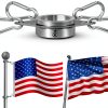 Flagpole Rings Anovo 360° Rotating Anti‑Wrap Matte Silver 1‑Inch 2pcs-1