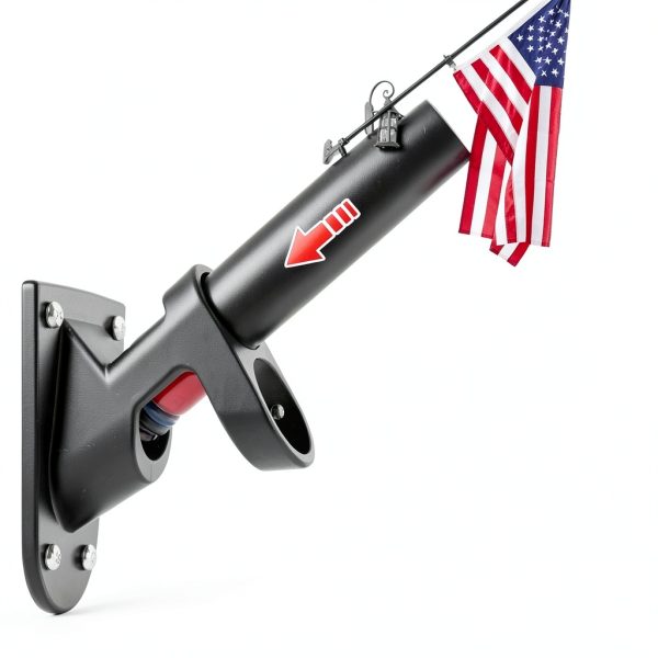 Barcetine American Flag with Pole - Includes 5ft Heavy Duty Flag Pole Holder for Outside House,3x5 Embroidered US Flag and Wall Mount Bracket,Tangle Free Flagpoles Kit for Porch,Garage,Outdoor-5