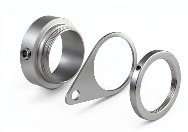 Flagpole Rings Anovo 360° Rotating Anti‑Wrap Matte Silver 1‑Inch 2pcs-3