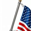Flag Pole Rings 2 Pack 360° Rotating Mount with Carabiner Silver 1in-5