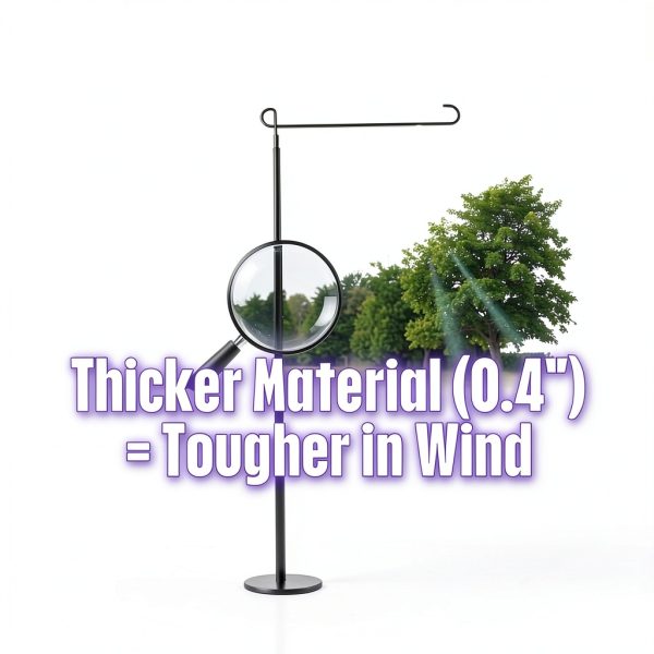 LCCBRO Garden Flag Stand Holder Pole with 5 Prong Base for Outside Double Flag, More Stable Yard Flag Stand Weather Proof, for Small Garden Flags 12 x 18, Holds Flags up to 13" Wide-4