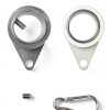 Flag Pole Rings 2 Pack 360° Rotating Mount with Carabiner Silver 1in-1