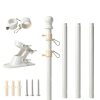 Barcetine 5ft Stainless Steel Flag Pole for House, Tangle Free Design with Two-Position Bracket, White, for 3x5 American Flag, Outdoor Use-5