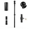 Flag Pole Yeesun 6FT Steel Flagpole with Anti Tangle Black-1